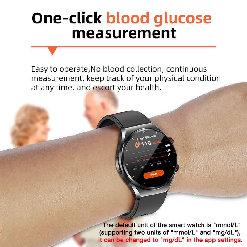 NEW Smartwatch with Blood Glucose,2 inch Smartwatch Diabetic Watch Glucose  Monitor[100+Sport Modes] Measure Blood Sugar Without Stinging Painless  Blood Glucose Watch Blood oxygen sleep temperature for IOS Aandroid | Wish