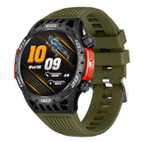 HT22 Military Smart Watch for Men with LED Flashlight Answer/Dial Call Bluetooth Smartwatch for Android iOS Phones Outdoor Fitness Compass Watch Pedometer