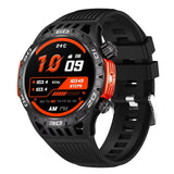 HT22 Military Smart Watch for Men with LED Flashlight Answer/Dial Call Bluetooth Smartwatch for Android iOS Phones Outdoor Fitness Compass Watch Pedometer