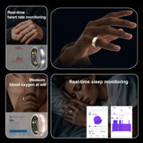 R18 Smart Ring Health Rings for Men Women Heart Rate Monitor Sleep Ring IP68 Waterproof Sports Ring Tracker Pedometer Mileage Calorie Counter