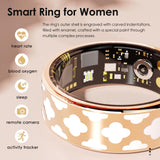 R10M Smart Ring Heart Rate Monitor Sleep Tracker Blood Pressure Ring Fitness Tracker Pedometer Step Counter Calories Fitness Ring Anillo Inteligente Health Smart Rings for Women Ladies