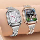 I68 Siler Smart Watches for Women with Diamonds, Answer/Make Calls Luxury Smartwatch for Android iOS Phones