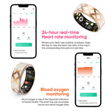 R10M Smart Ring Heart Rate Monitor Sleep Tracker Blood Pressure Ring Fitness Tracker Pedometer Step Counter Calories Fitness Ring Anillo Inteligente Health Smart Rings for Women Ladies