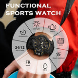 Findtime Mens Sports Watch Military Watches for Men Waterproof Watch Mens Digital Watches Rugged Watch with LED Backlight Alarm Stopwatch