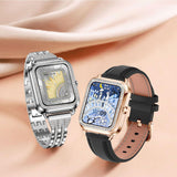 I68 Siler Smart Watches for Women with Diamonds, Answer/Make Calls Luxury Smartwatch for Android iOS Phones