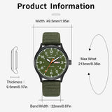 3001A Men's Watch Military Analogue Watches Waterproof Sport Wristwatch Luminous Tactical Watches Causal Quartz Wrist Watch for Men Nylon Strap