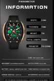 Findtime Designer Watches for Men Unique Rectangle Dial White Wristwatch with Digital Analog Dual Time Display  Punk Cool Design -6157